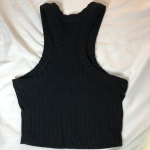 Black Express One Eleven High Neck Ribbed Crop Top